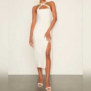 Lulus Rumi White Sleeveless Column Midi Dress